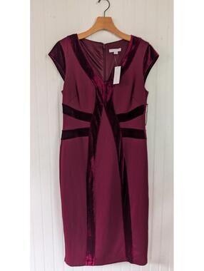 New York And Company Burgundy Red Velvet NWT Dress Fitted Sexy Size L